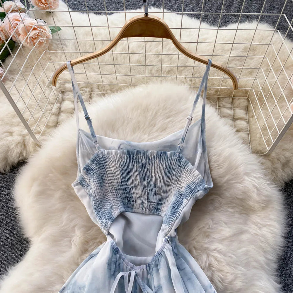 Elegant Floral Chiffon Midi Dress