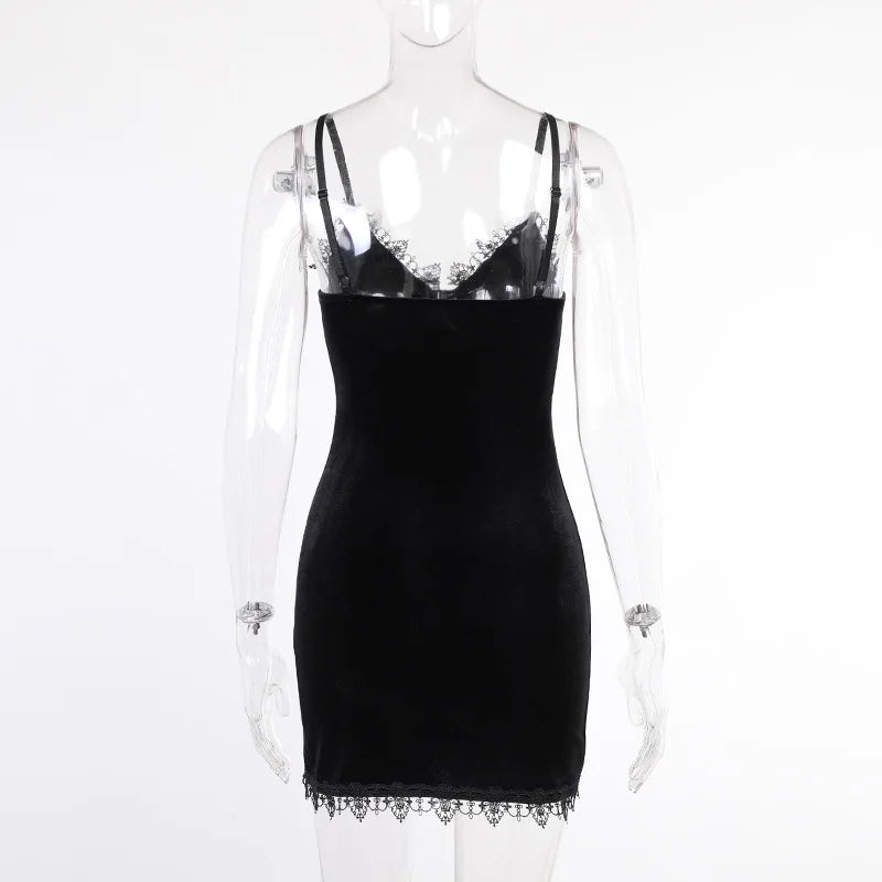 Black Gothic Lace Mini Dress 🖤