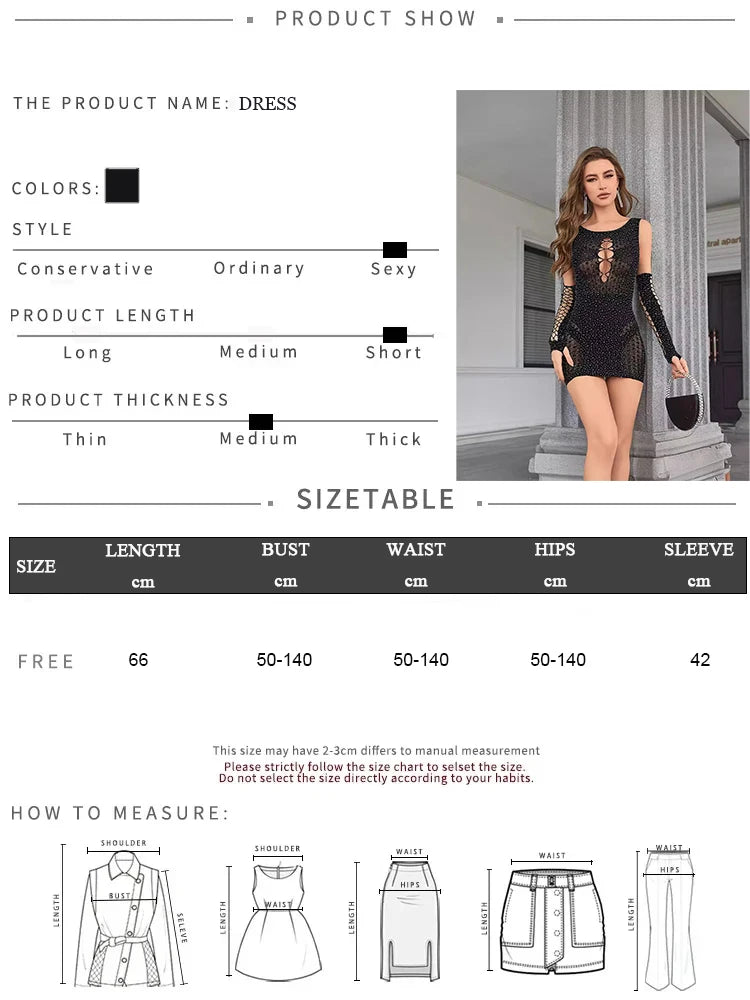 Sparkling Cut-Out Bodycon Mini Dress for Women