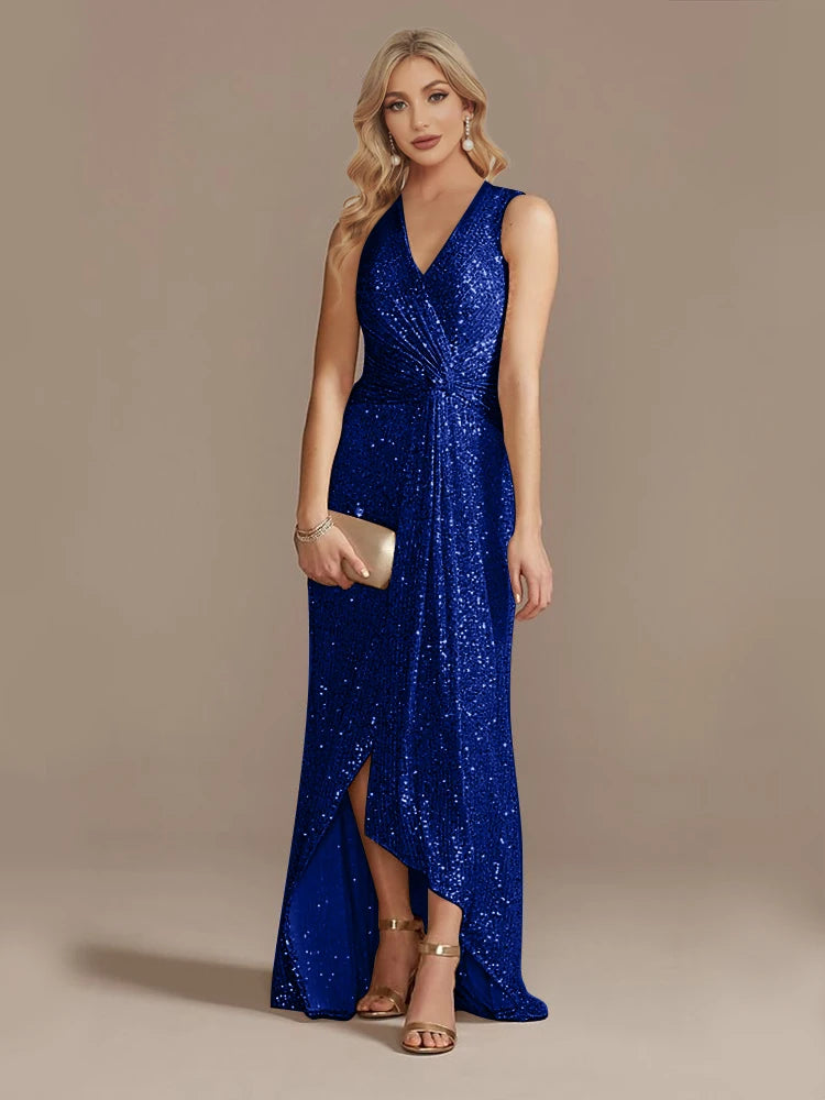 Luxury Sequin Sleeveless Evening Gown