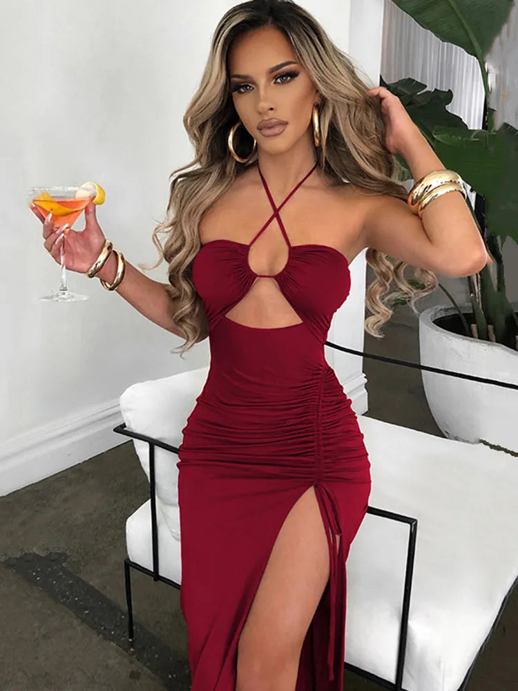 : ✨ Midnight Temptation Cut-Out Maxi Dress