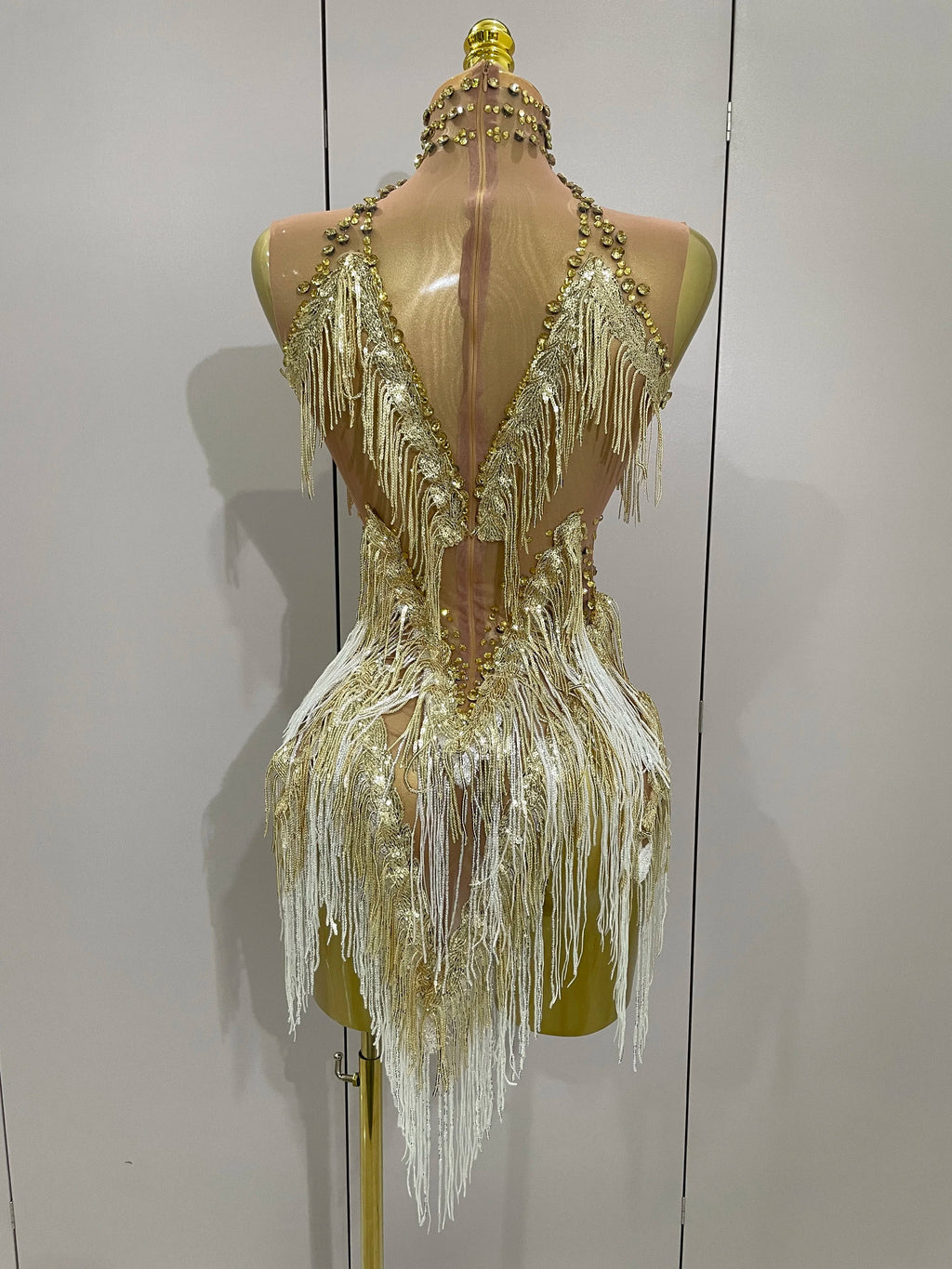 ✨ Golden Glam Fringe Mini Dress ✨