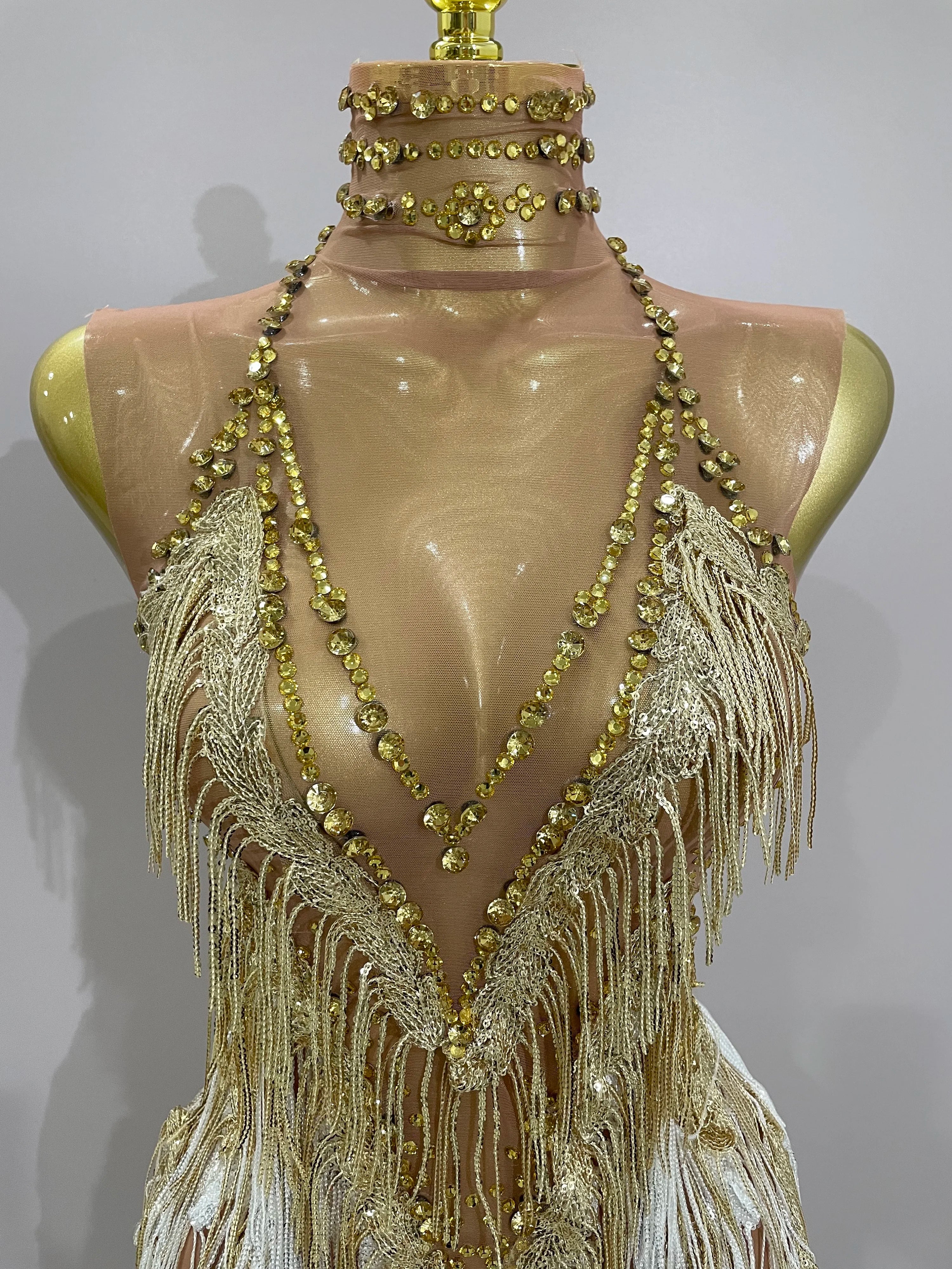 ✨ Golden Glam Fringe Mini Dress ✨