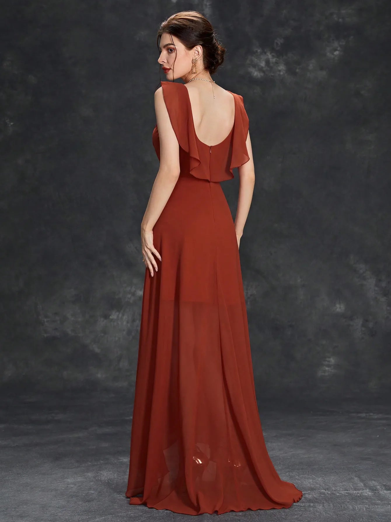 Elegant Chiffon-high-low-maxi-dress
