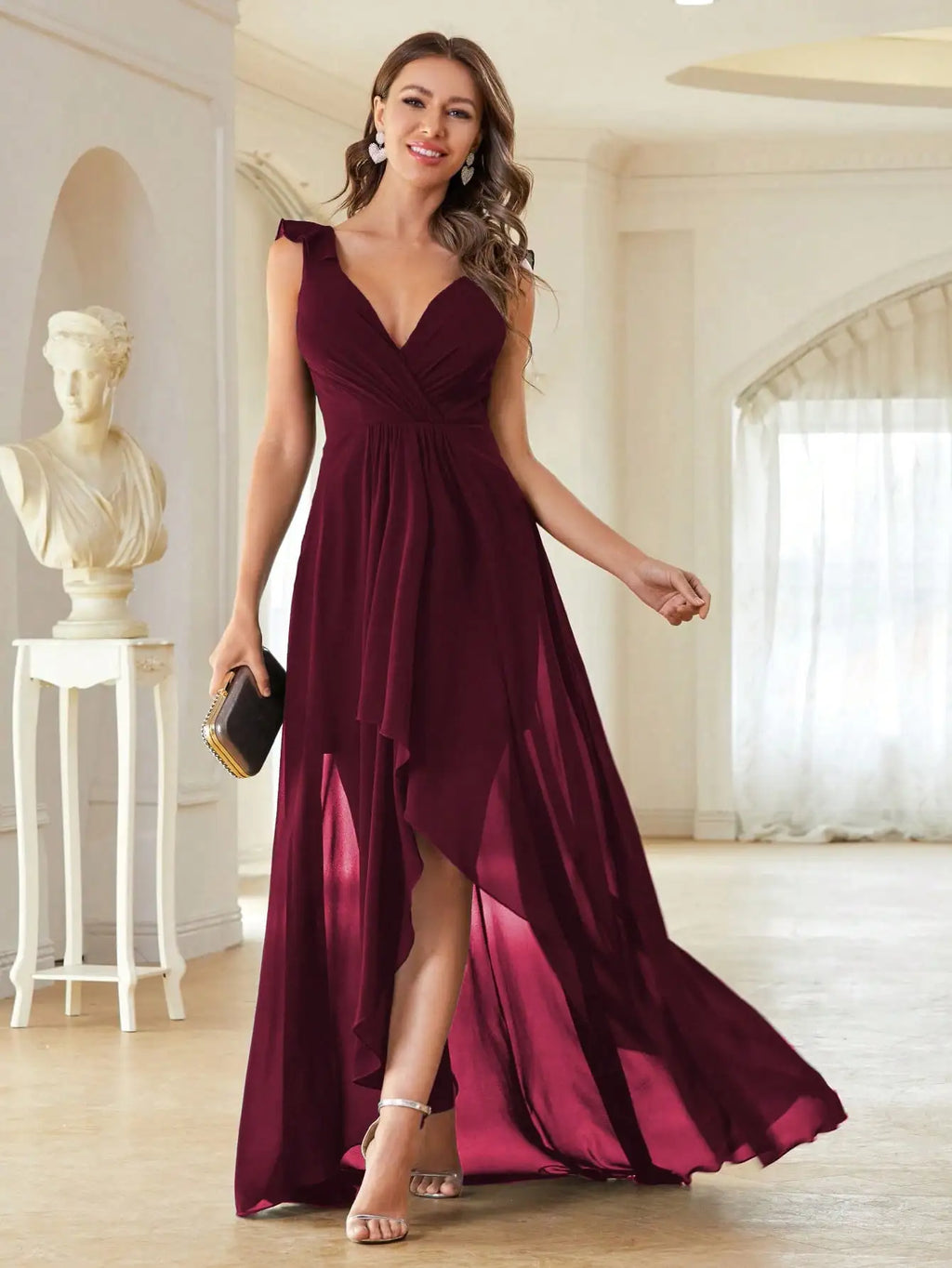 Elegant Chiffon-high-low-maxi-dress