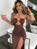 : ✨ Midnight Temptation Cut-Out Maxi Dress