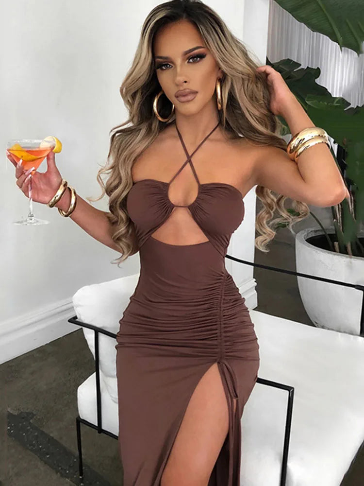 : ✨ Midnight Temptation Cut-Out Maxi Dress