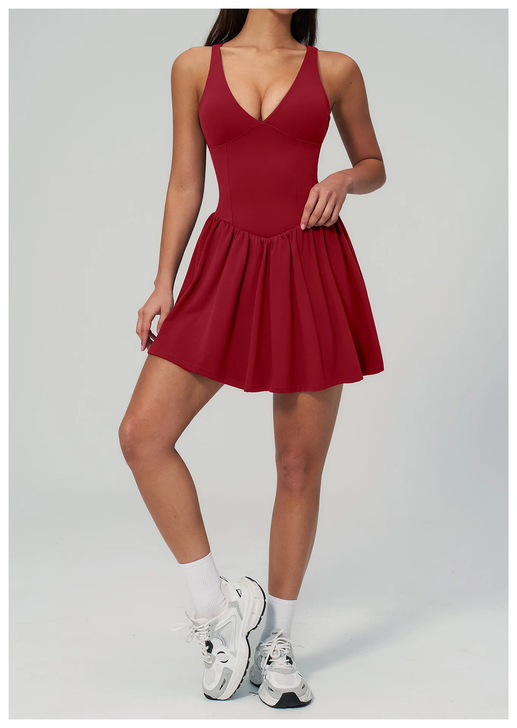 Elegant V-Neck Sleeveless Mini Dress | Luree Fashions