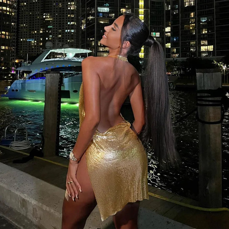 ✨️Golden Goddess Backless Mini Dress✨️