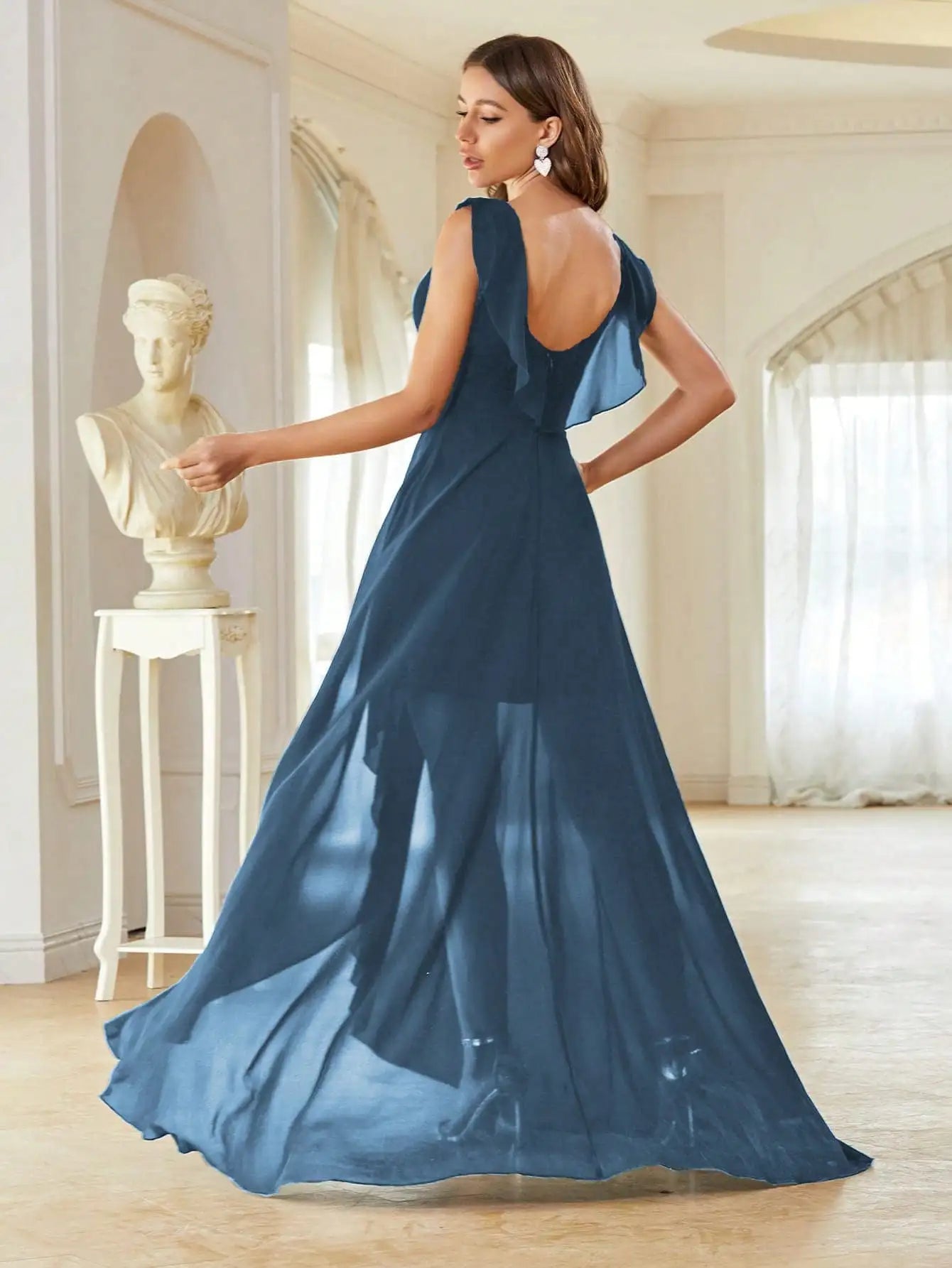 Elegant Chiffon-high-low-maxi-dress