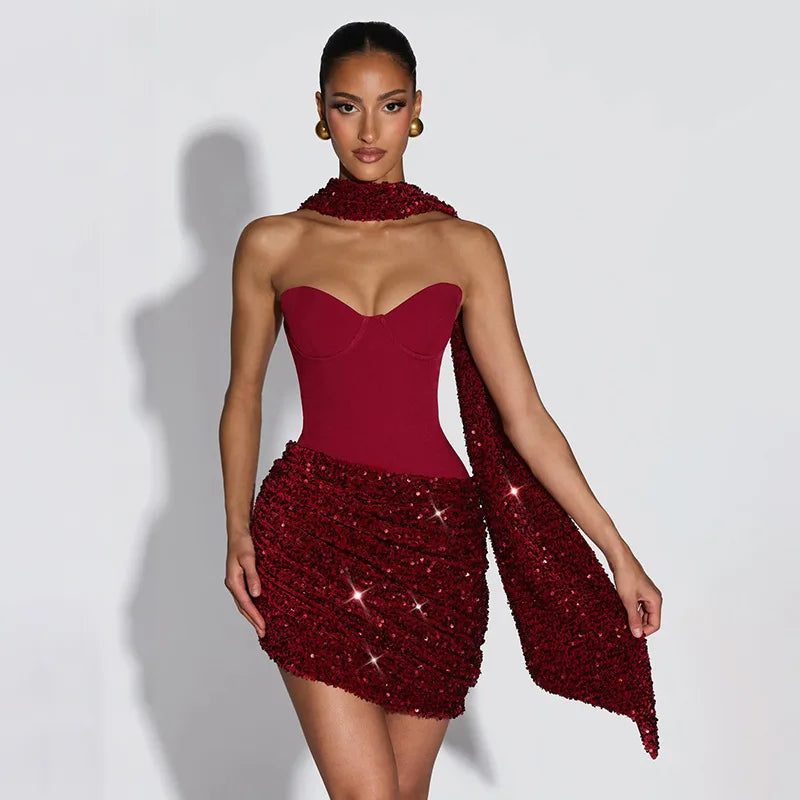 Luxury Choker Bodycon Mini Dress