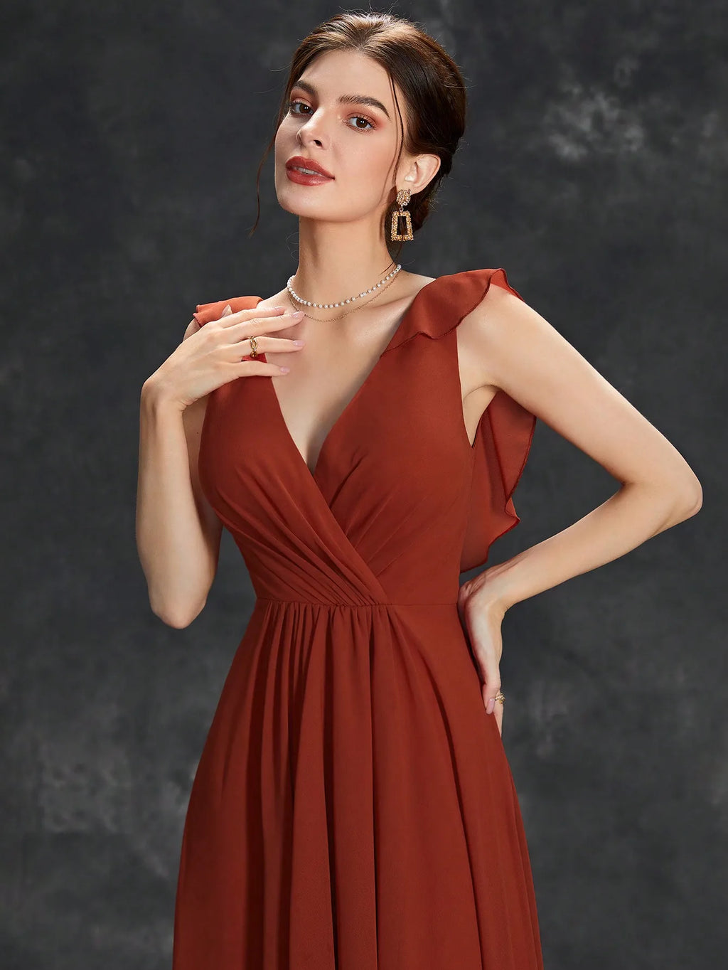 Elegant Chiffon-high-low-maxi-dress