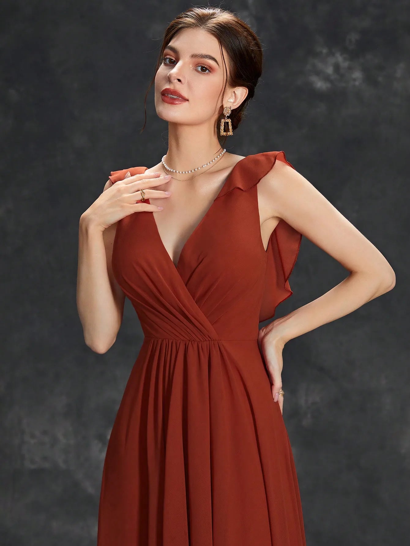 Elegant Chiffon-high-low-maxi-dress