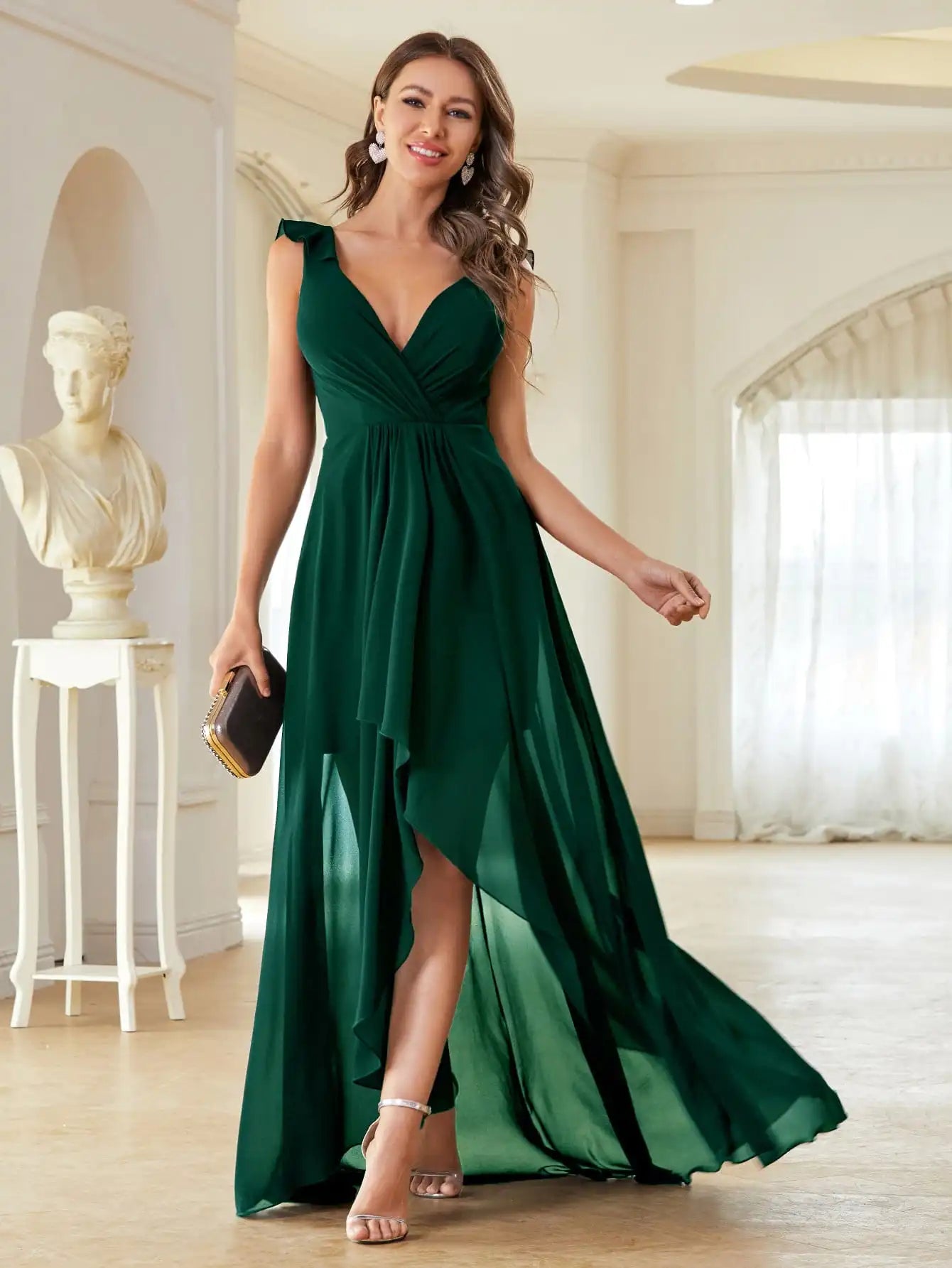 Elegant Chiffon-high-low-maxi-dress