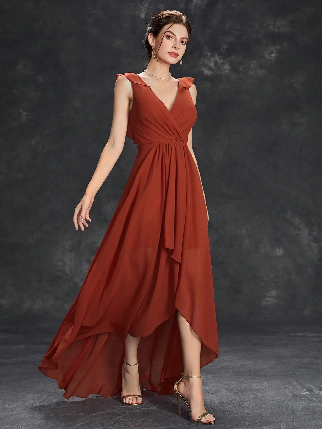 Elegant Chiffon-high-low-maxi-dress