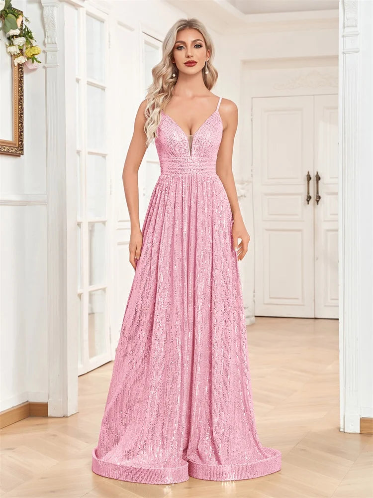 Elegant Champagne Lace Maxi Dress