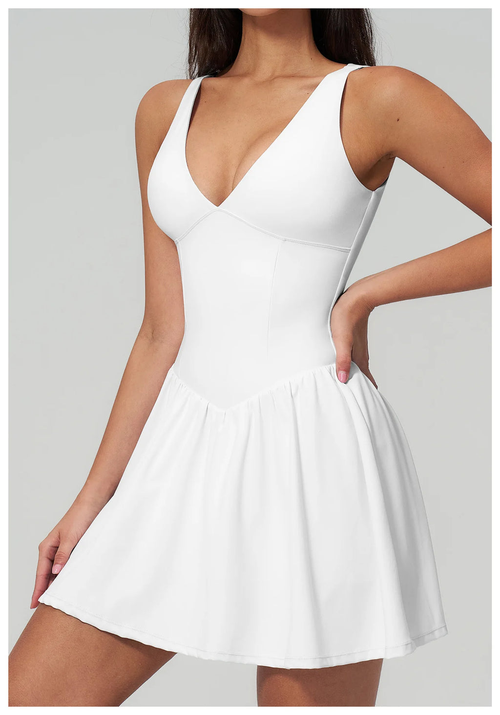Elegant V-Neck Sleeveless Mini Dress | Luree Fashions