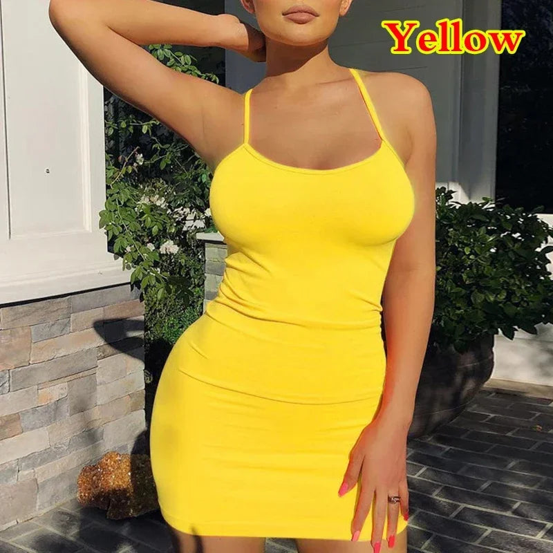 Elegant Bodycon Spaghetti Strap Mini Dress for Women
