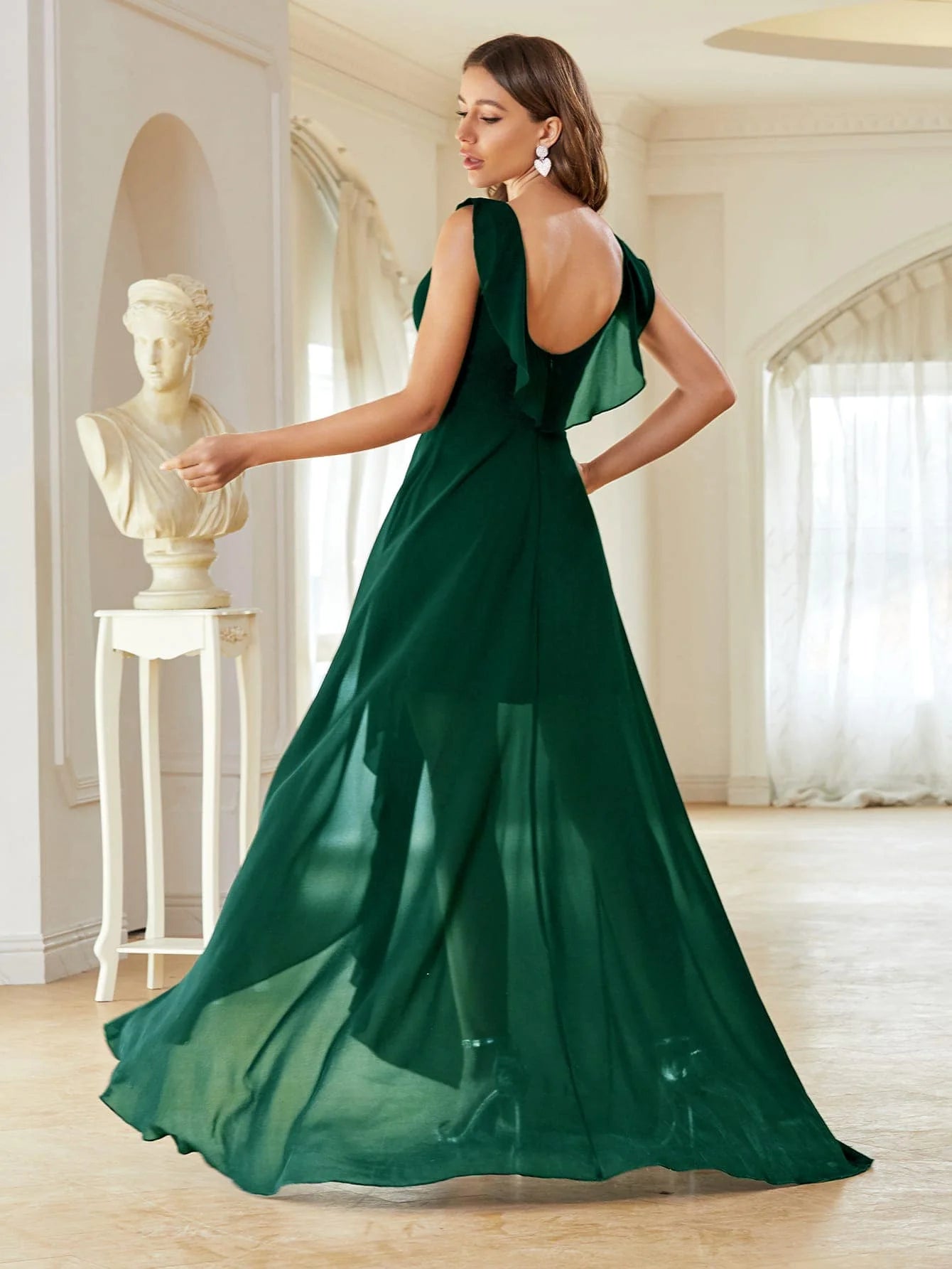 Elegant Chiffon-high-low-maxi-dress