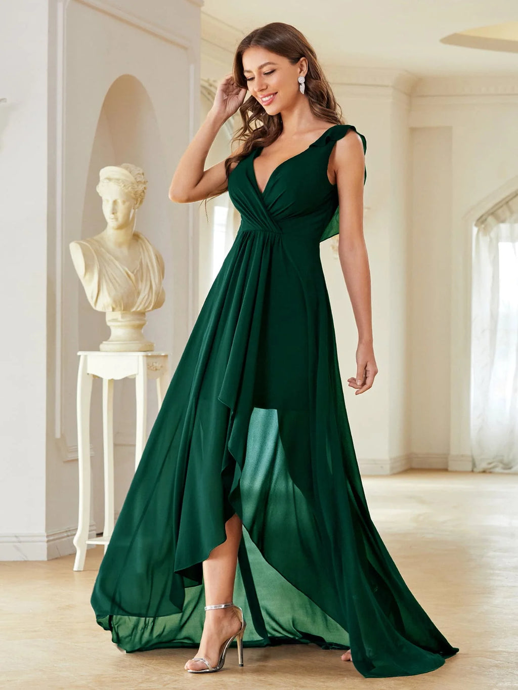Elegant Chiffon-high-low-maxi-dress