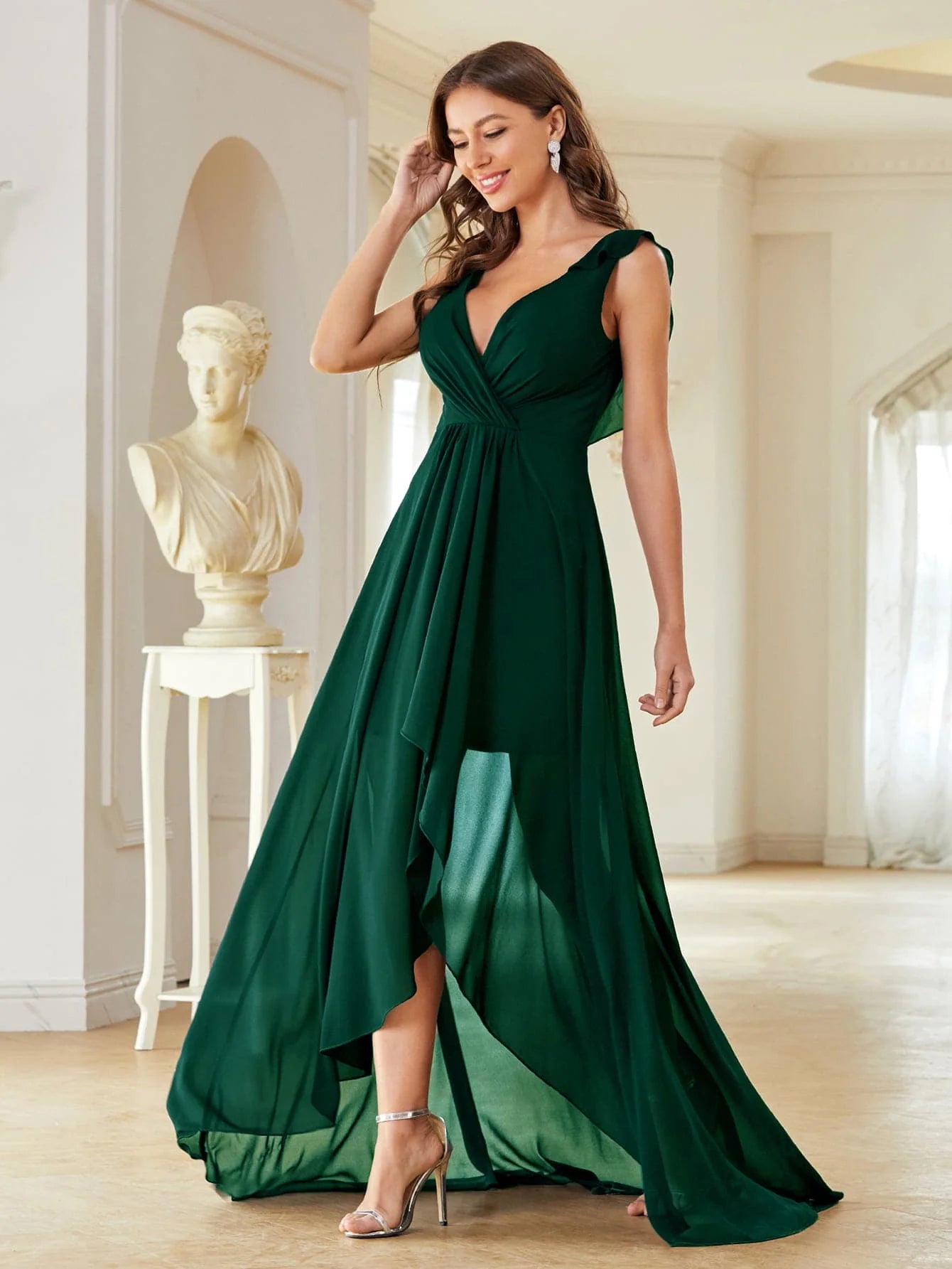 Elegant Chiffon-high-low-maxi-dress