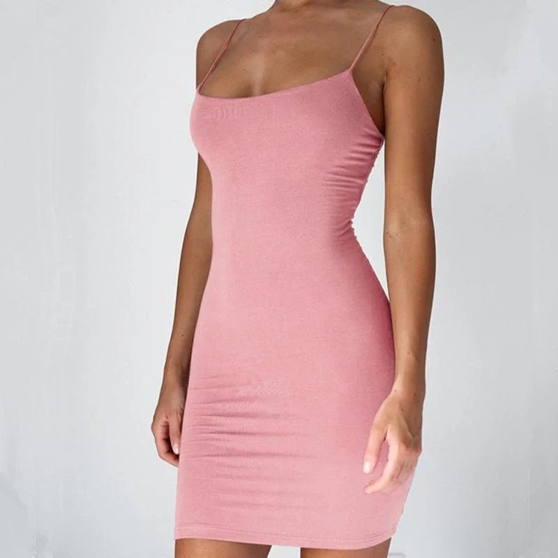 Elegant Bodycon Spaghetti Strap Mini Dress for Women