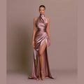 Luxury Satin Halter Maxi Dress