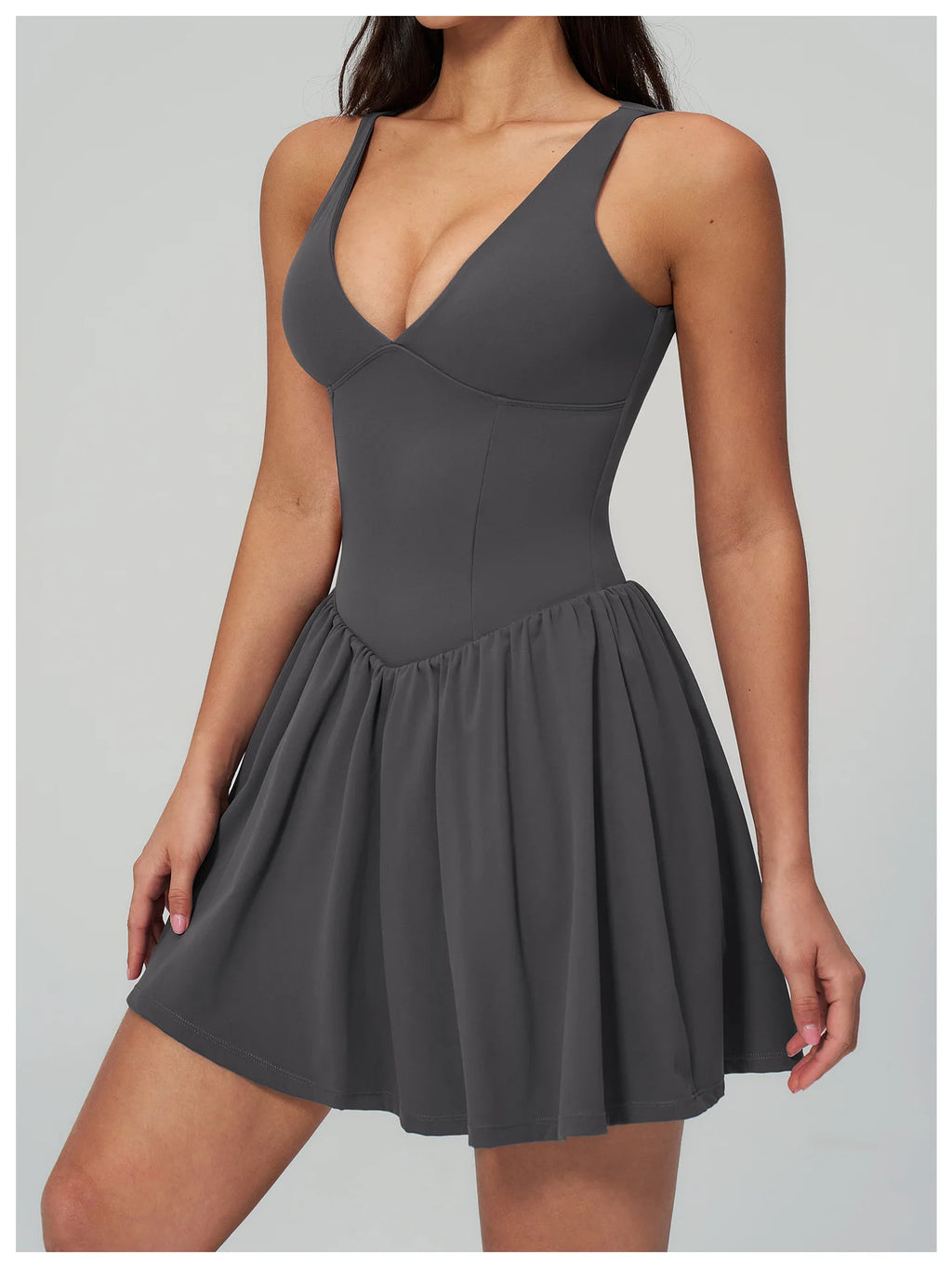 Elegant V-Neck Sleeveless Mini Dress | Luree Fashions