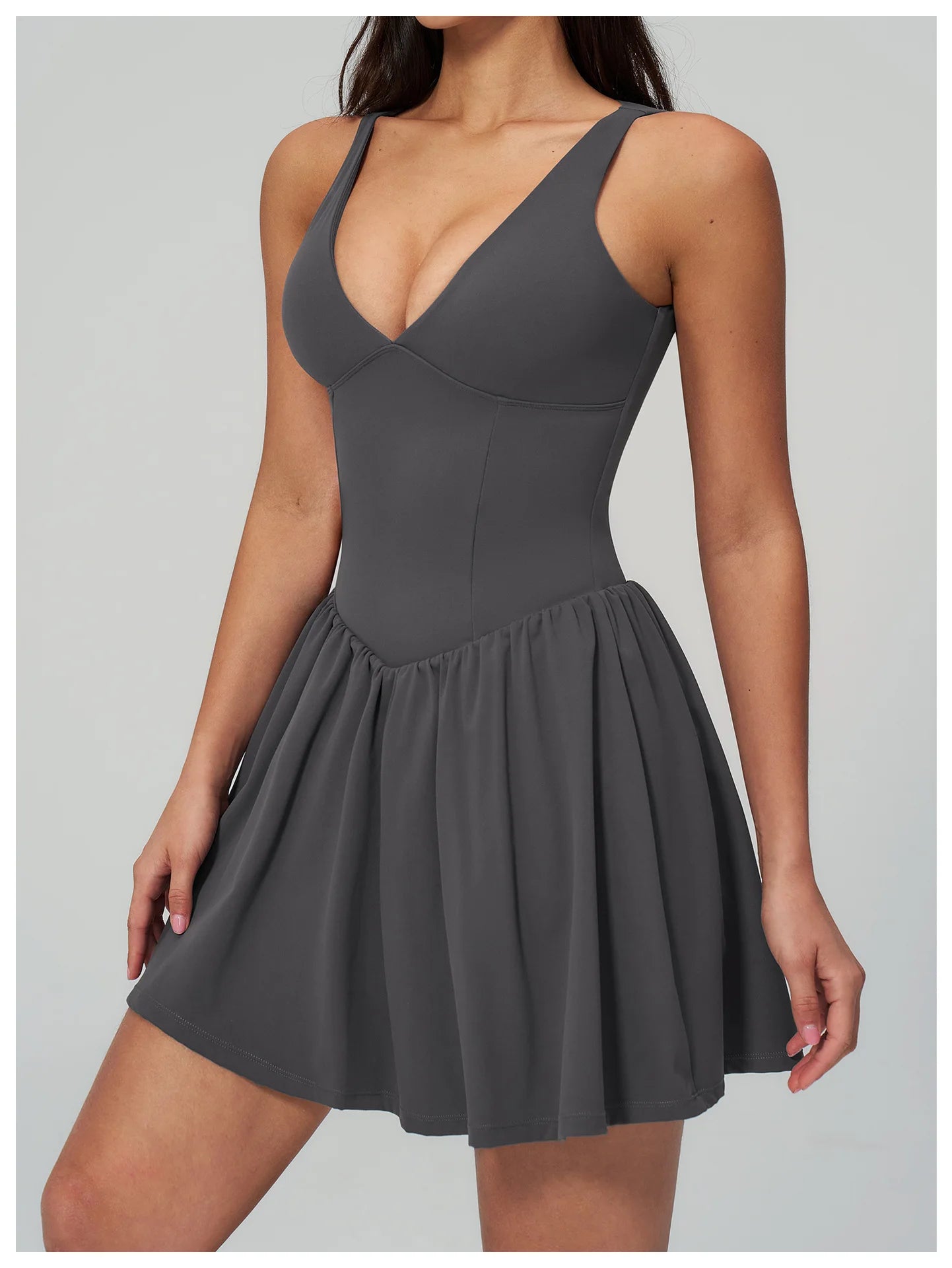 Elegant V-Neck Sleeveless Mini Dress | Luree Fashions