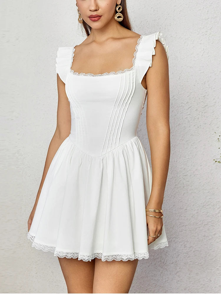 Sky Blue Ruffle Mini Dress