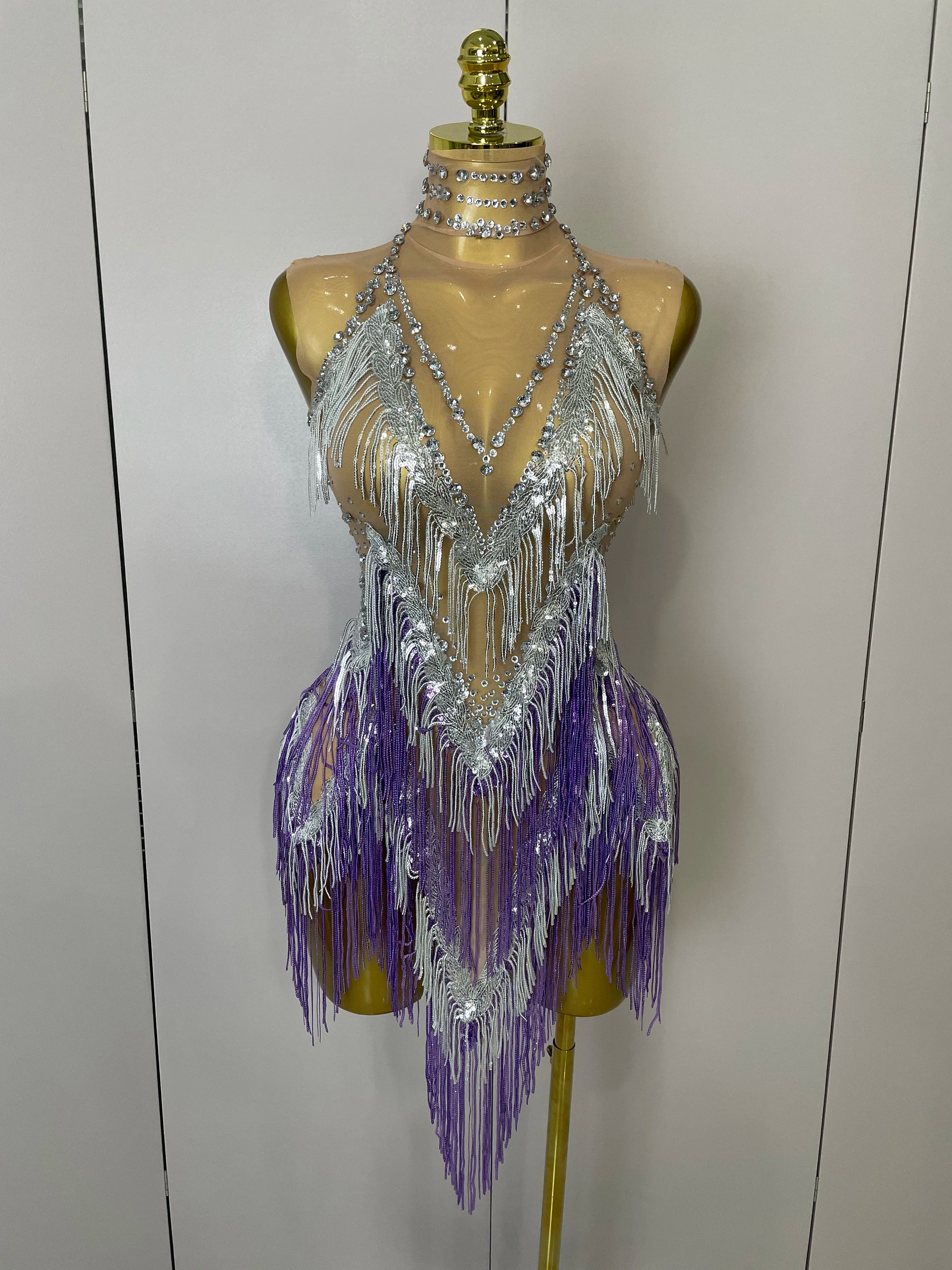 ✨ Golden Glam Fringe Mini Dress ✨