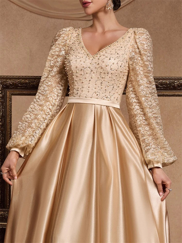 Elegant Vintage Lace Maxi Dress