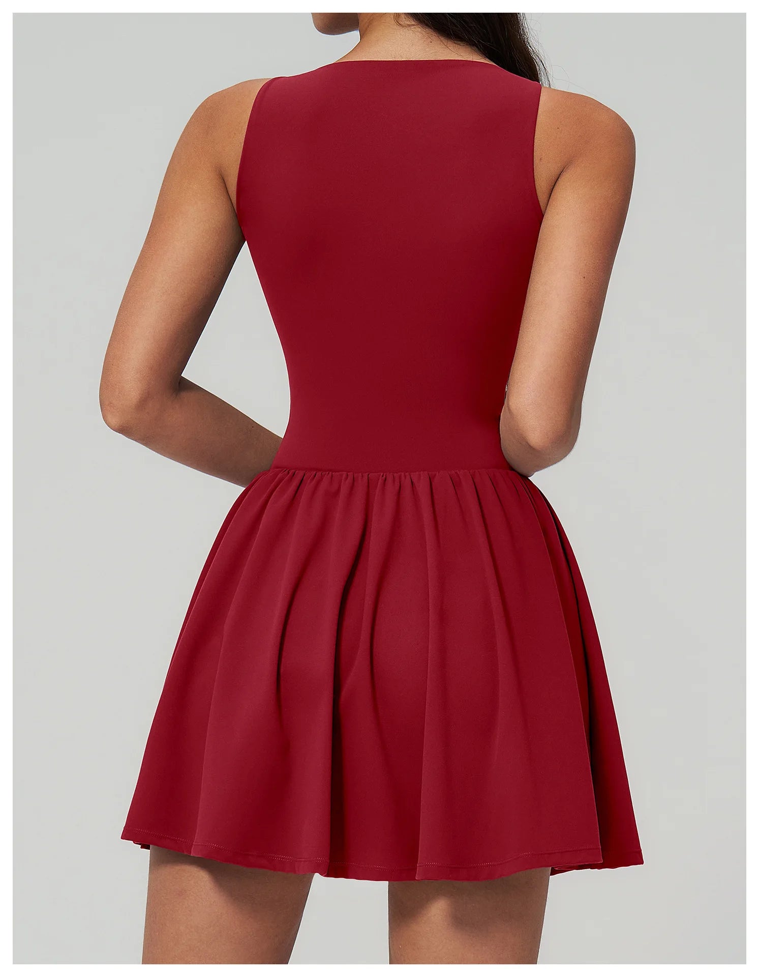 Elegant V-Neck Sleeveless Mini Dress | Luree Fashions