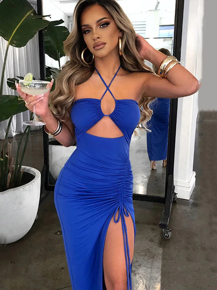 : ✨ Midnight Temptation Cut-Out Maxi Dress