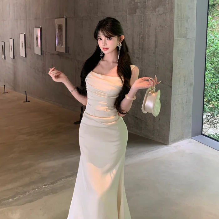 Elegant Satin Mermaid Maxi Dress